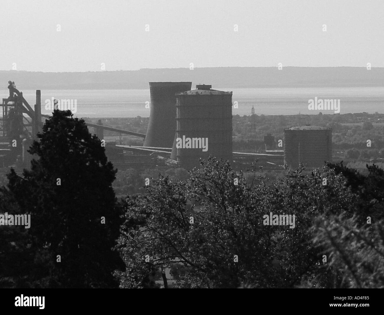 Field overlooking Llanwern Steelworks Newport South Wales GB UK 2003
