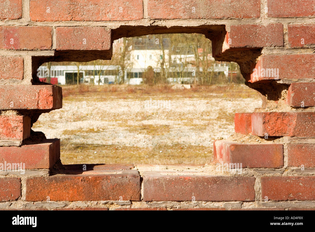 A hole in a brick wall Stock Photo