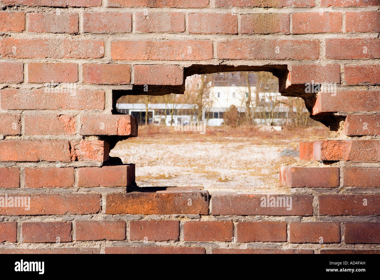 A hole in a brick wall Stock Photo