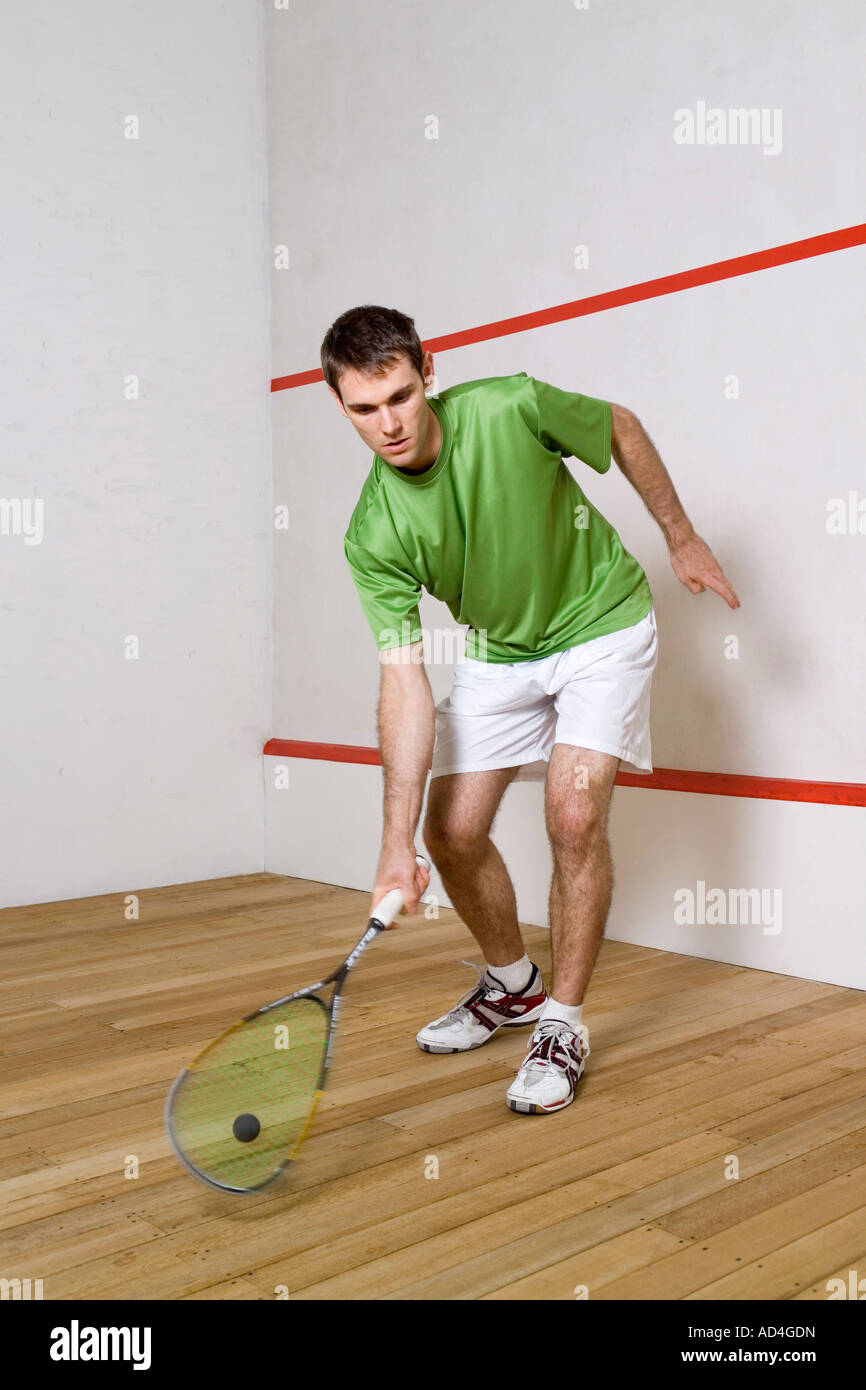 A man playing squash Stock Photo Alamy