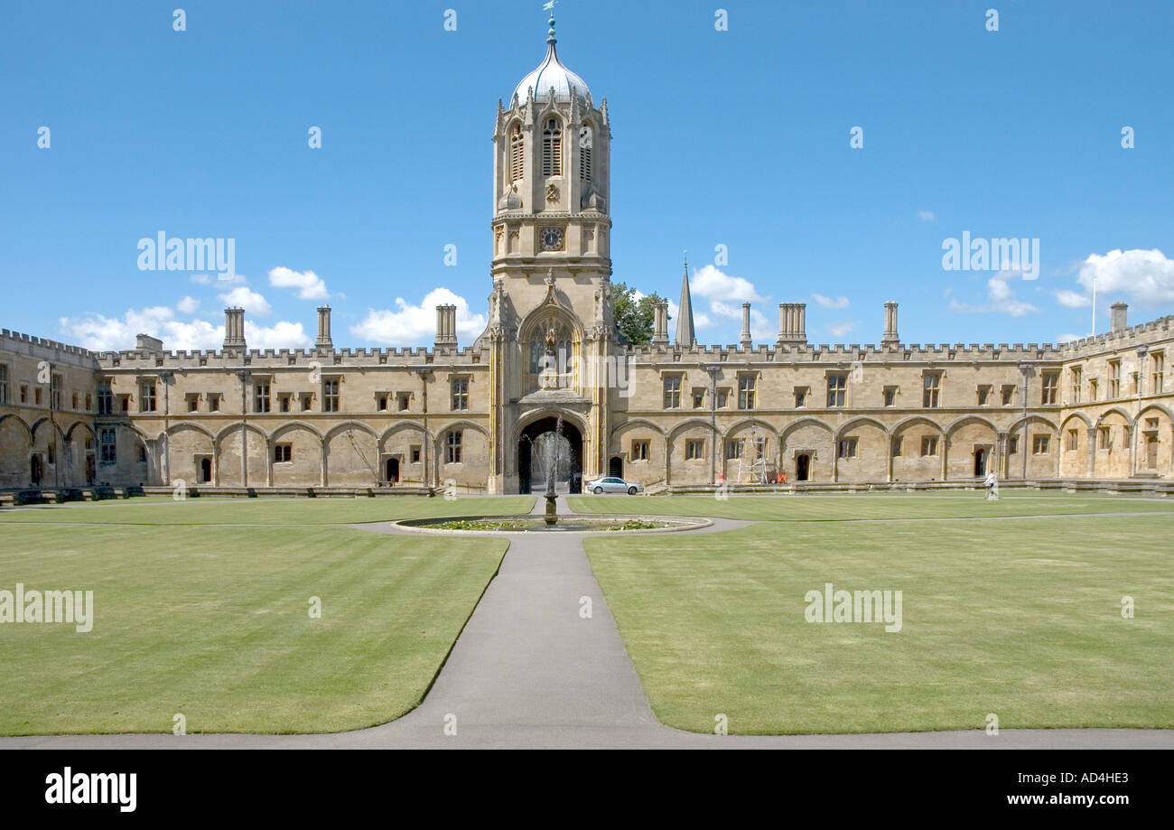 Tom Tower Quadrangle Oxford University Oxfordshire England Stock Photo