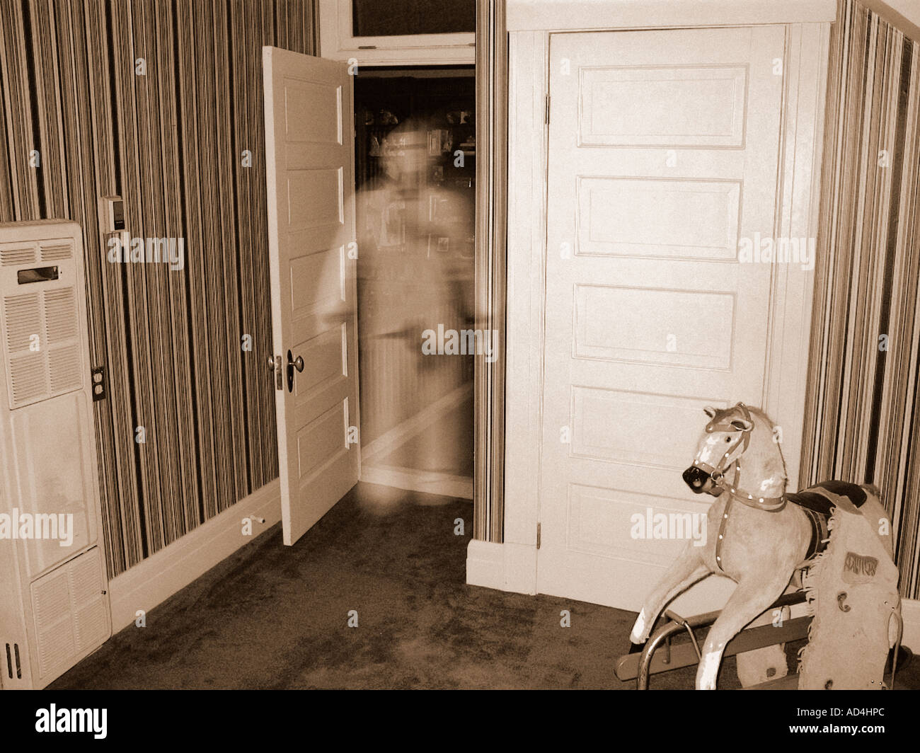 Ghost in doorway Stock Photo