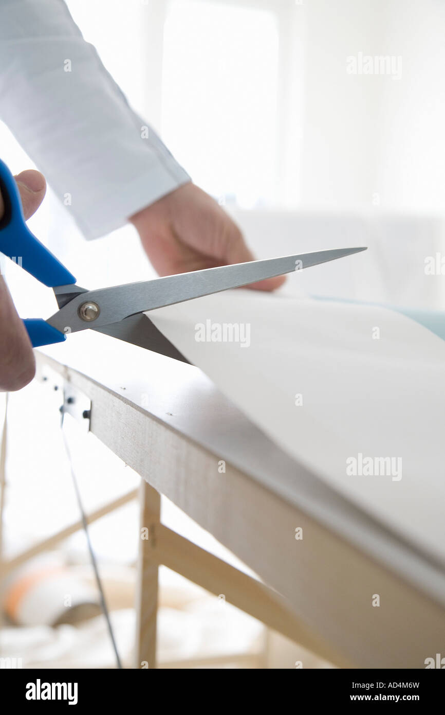 Cutting wallpaper Stock Photo Alamy