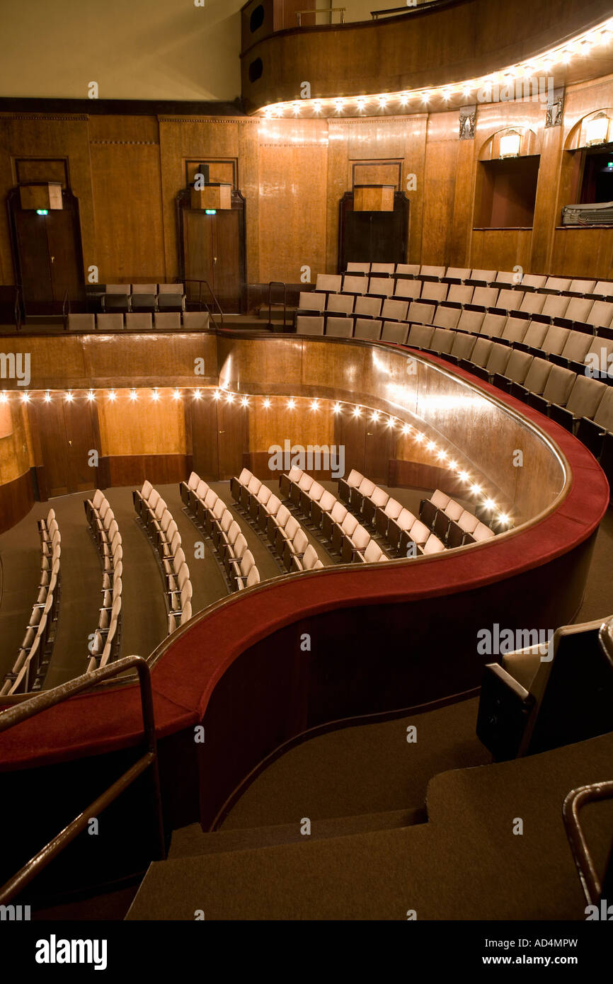 An illuminated art deco theater Stock Photo Alamy