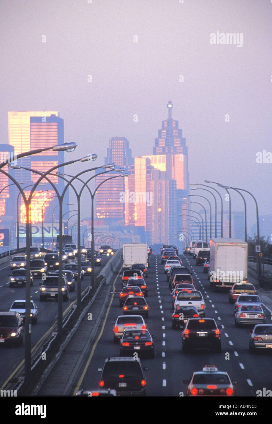 Traffic on Gardner Expressway Toronto Ontario Canada. Stock Photo