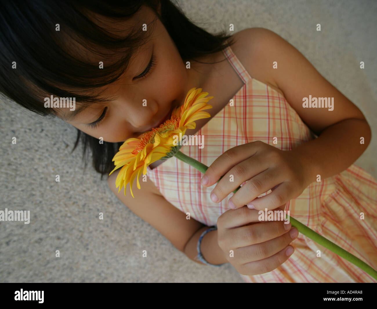 Black child smelling flower hi-res stock photography and images - Alamy