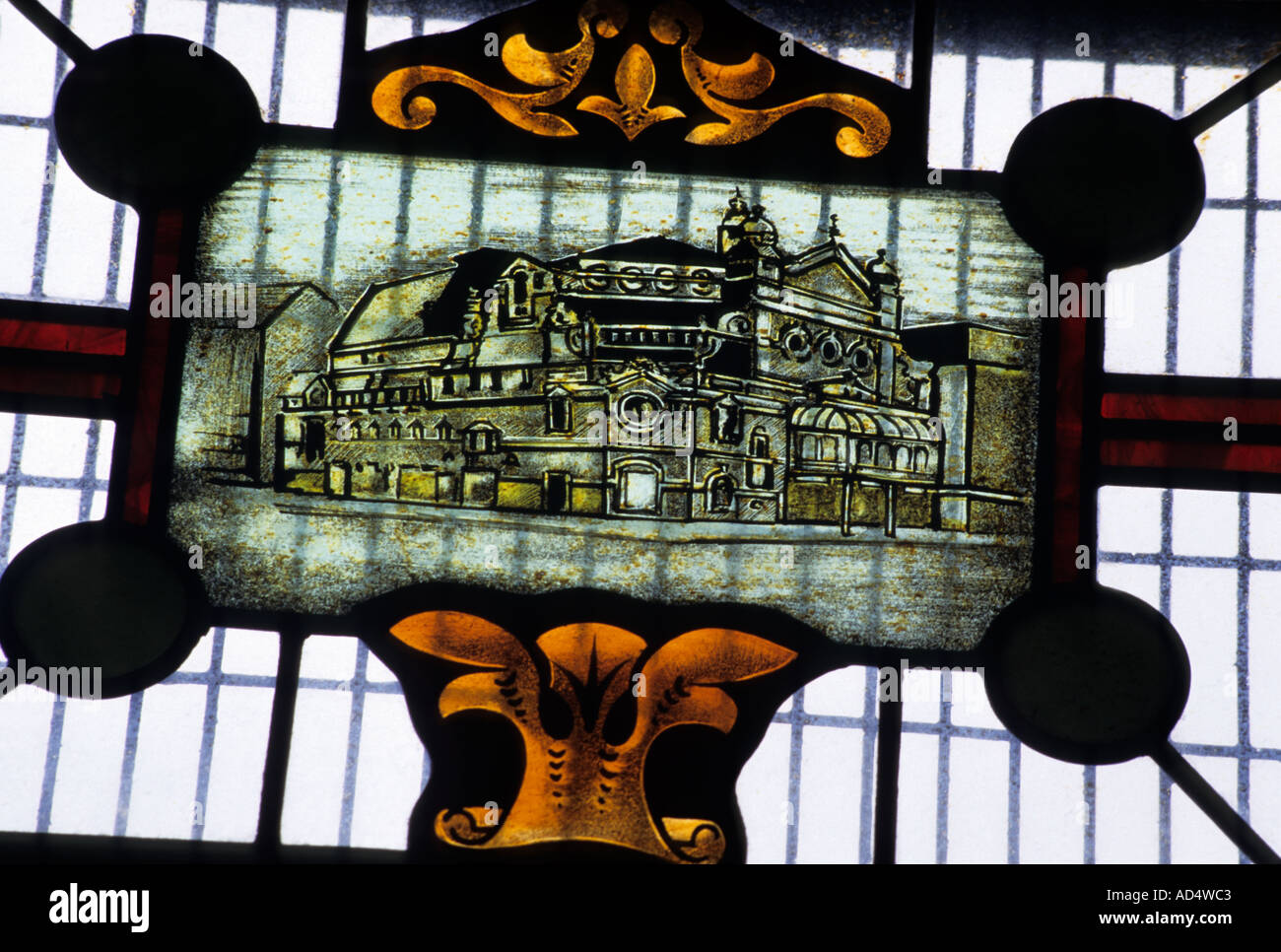 Kitchen Bar stained glass window Belfast Stock Photo Alamy