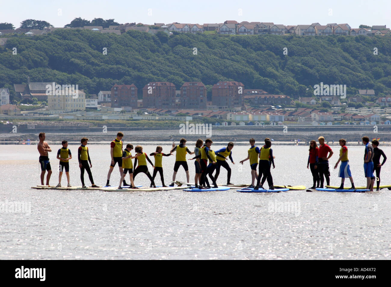 Surf School At Westward Ho Pupils Learning The Basics Of Surf School At Westward Ho Pupils Learning The Basics Of