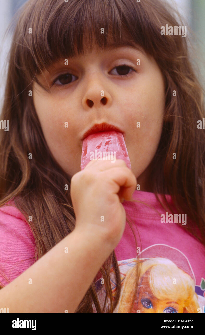 Child Eating Ice Lolly Stock Photo Alamy