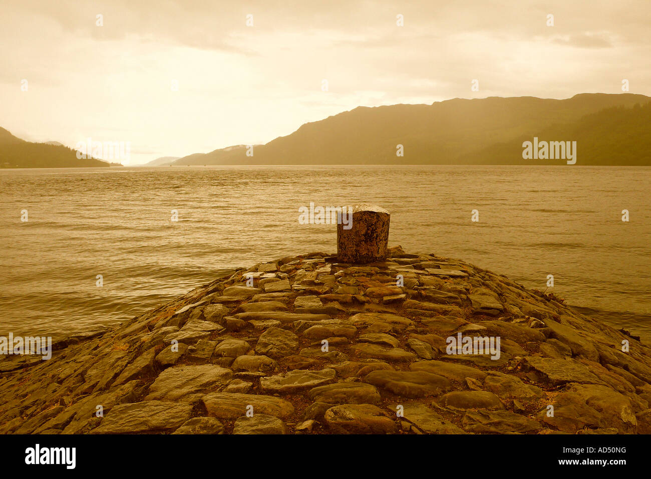 Boat mooring marker, Loch Ness, Scotland UK Stock Photo Alamy