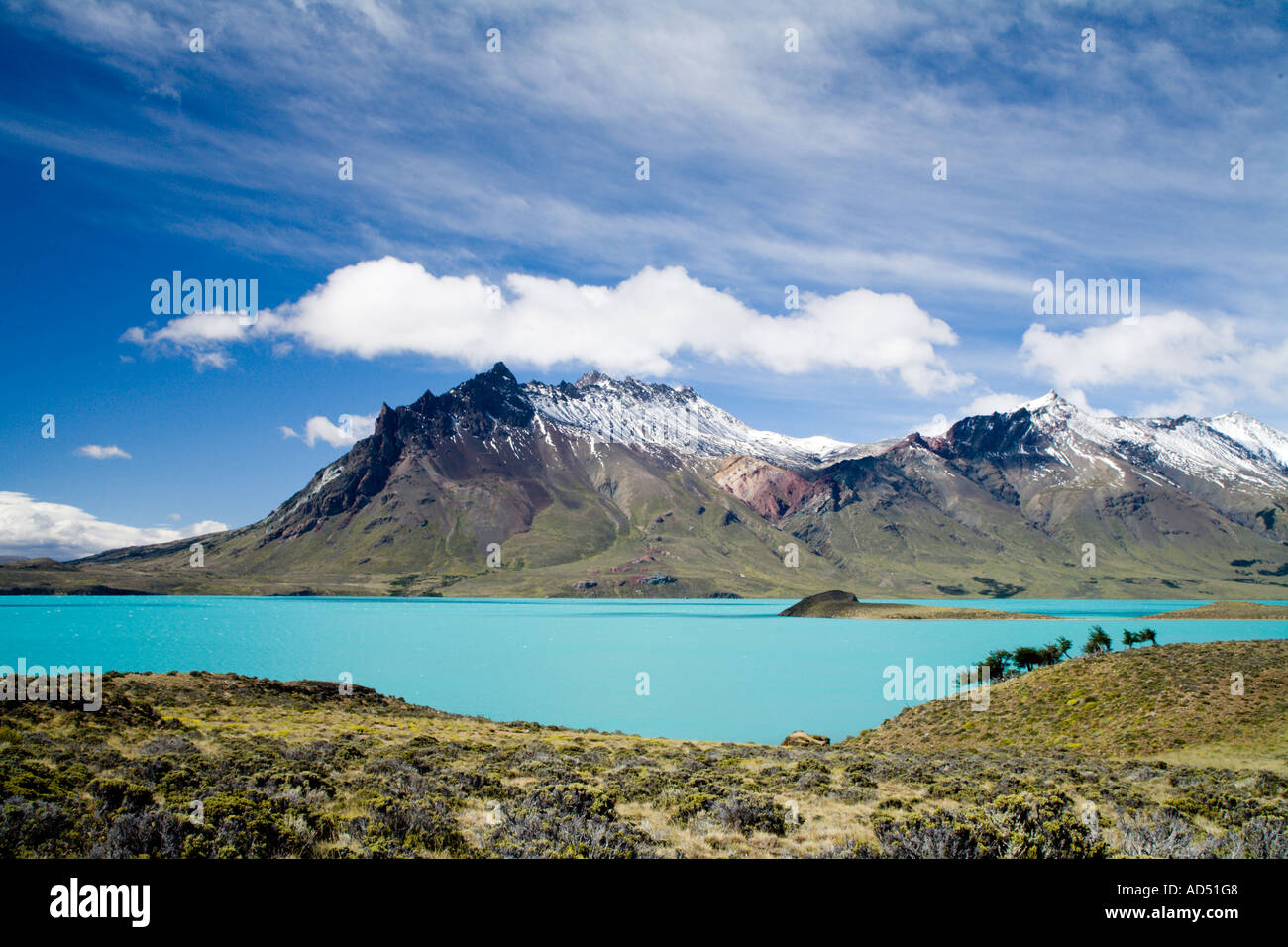 Cerro Mie and lake Belgrano Stock Photo