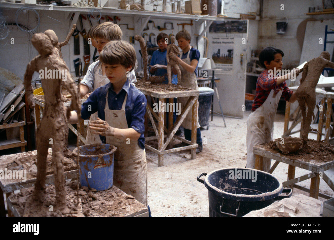 Pupils Sculpting in Art Class at Eton College Stock Photo 7603856 Alamy