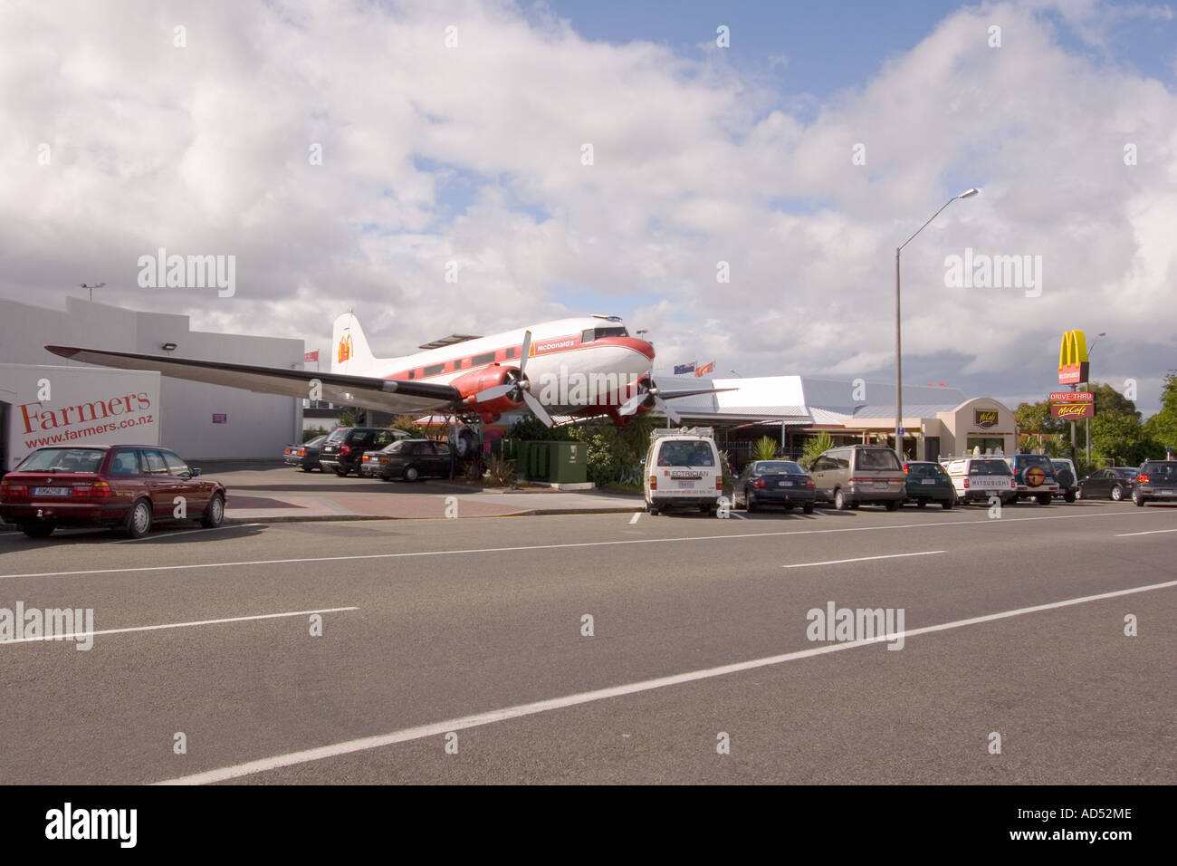 a DC3 in the town of Taupo now a McDonald's restaurant New Zealand Stock Photo