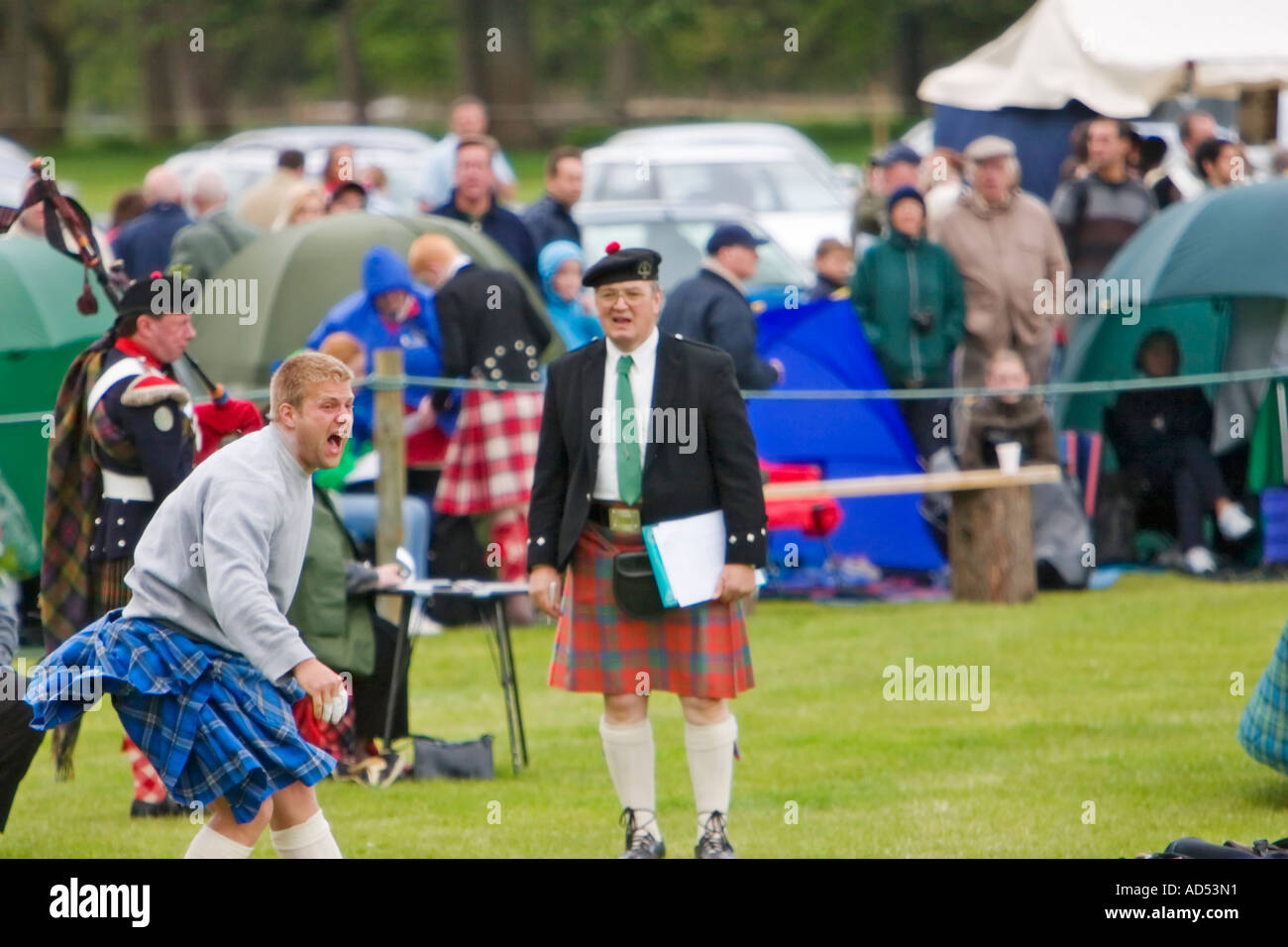 Competitor throwing chain stone shot at 2006 Atholl Gathering Highland ...