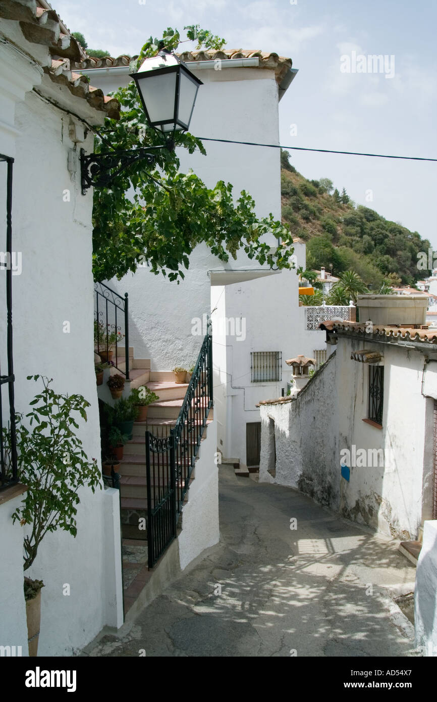 Benalauria Andalusia Spain typical white village in the Sierras Stock Photo