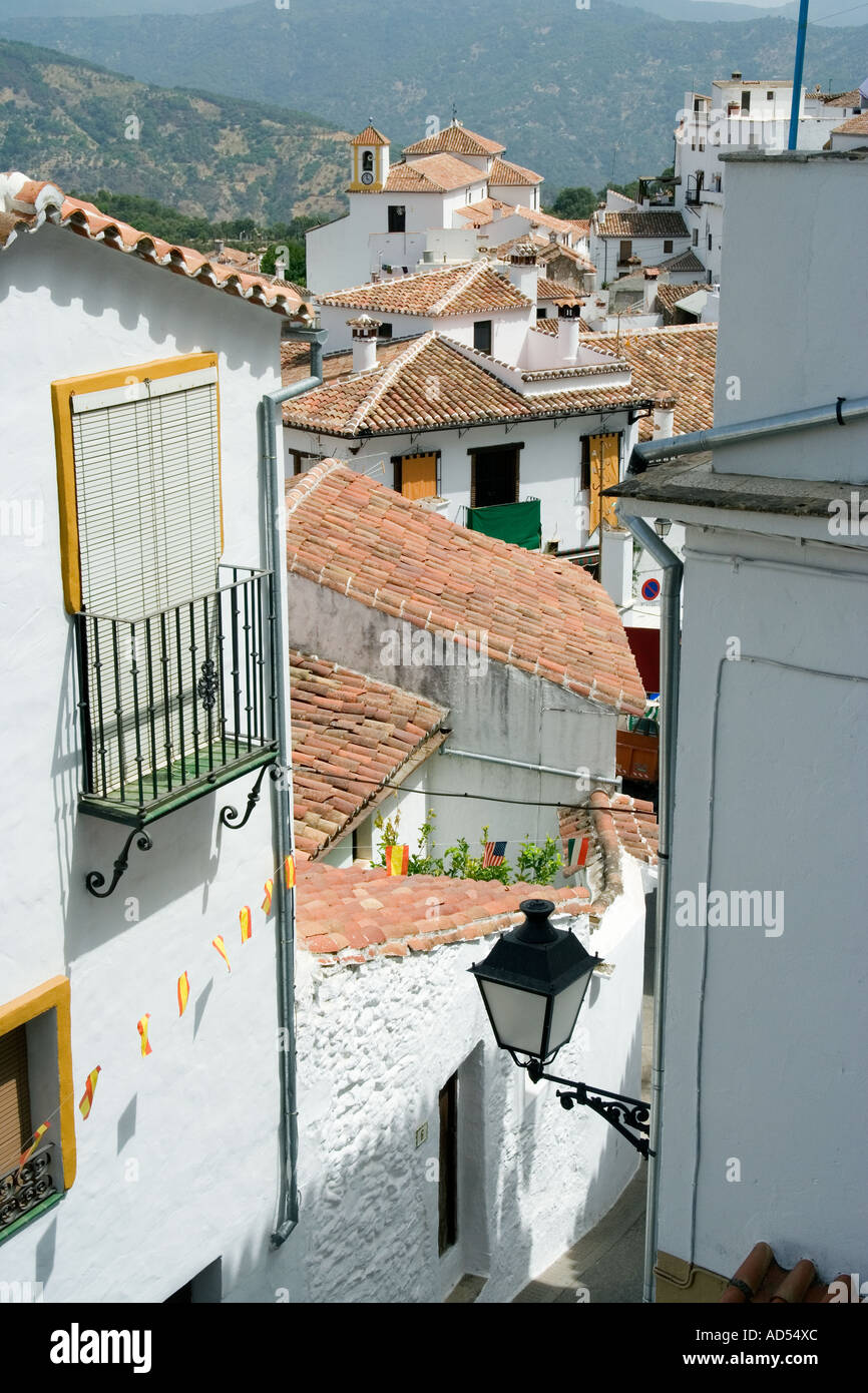 Benalauria Andalusia Spain typical white village in the Sierras Stock Photo