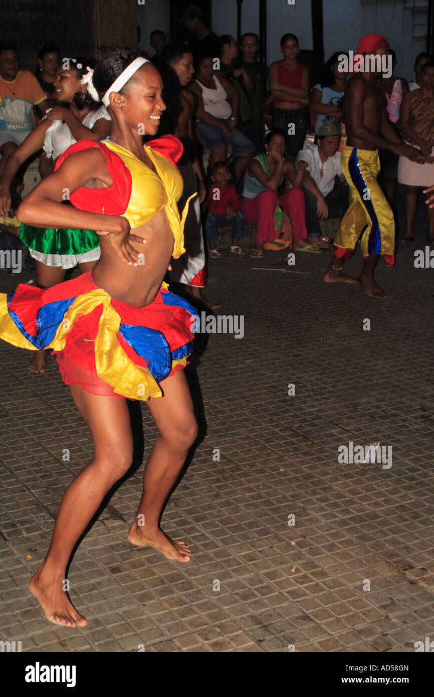 traditional dancer, Cartagena de Indias, Bolivar, Colombia, South America, caribbean Stock Photo