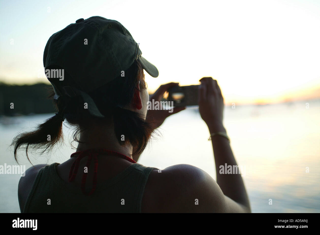Woman taking a photo with the cell phone Stock Photo