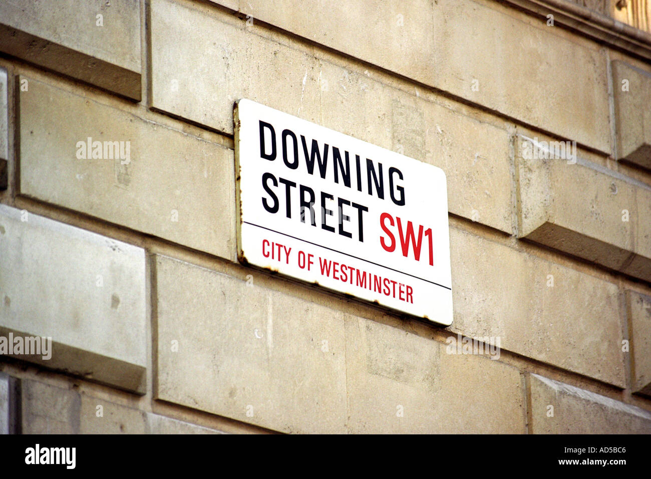 Downing Street sign London England UK Stock Photo
