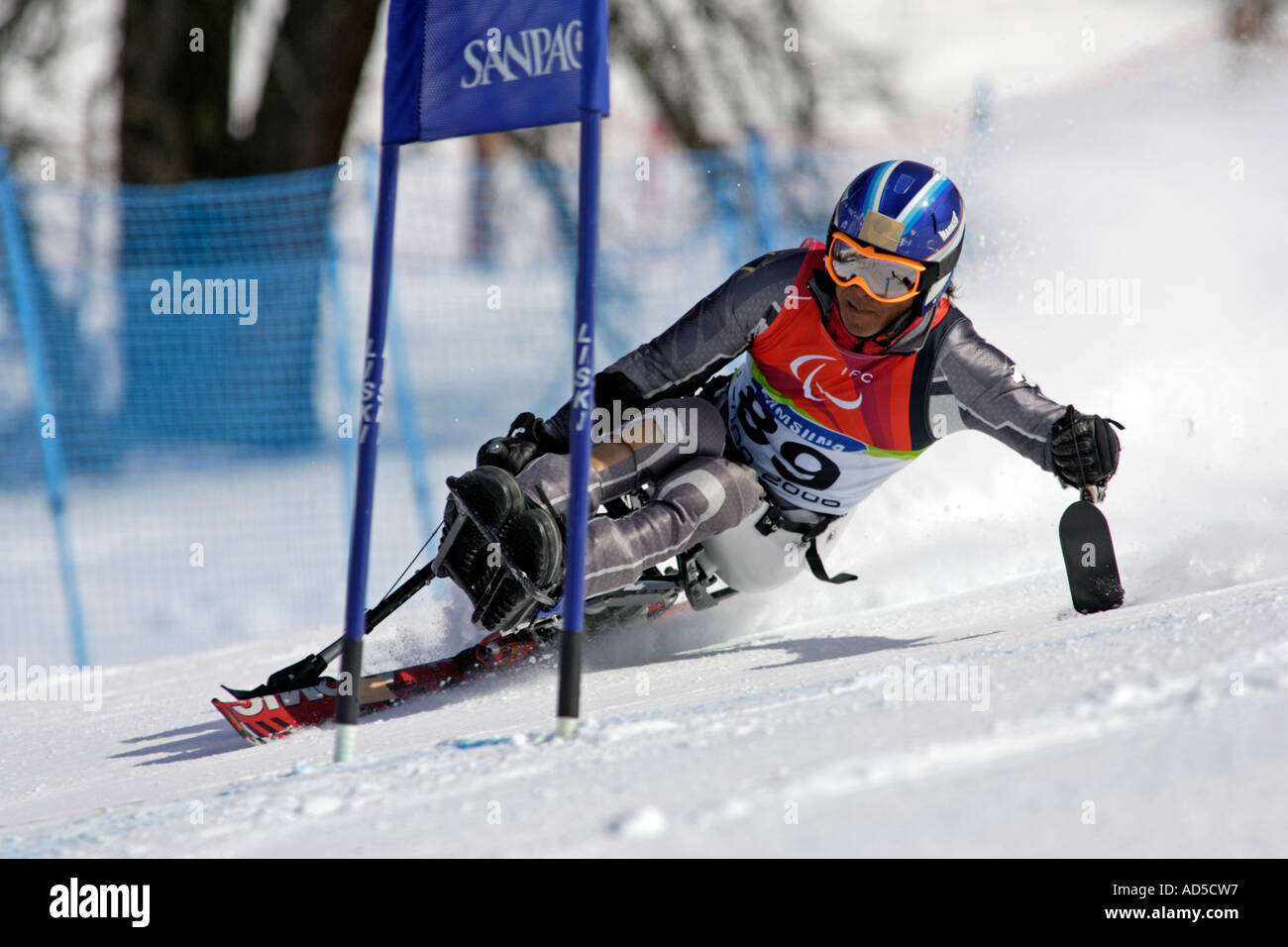 Hiroshi Nojima of Japan in the Mens Alpine Skiing Giant Slalom Sitting