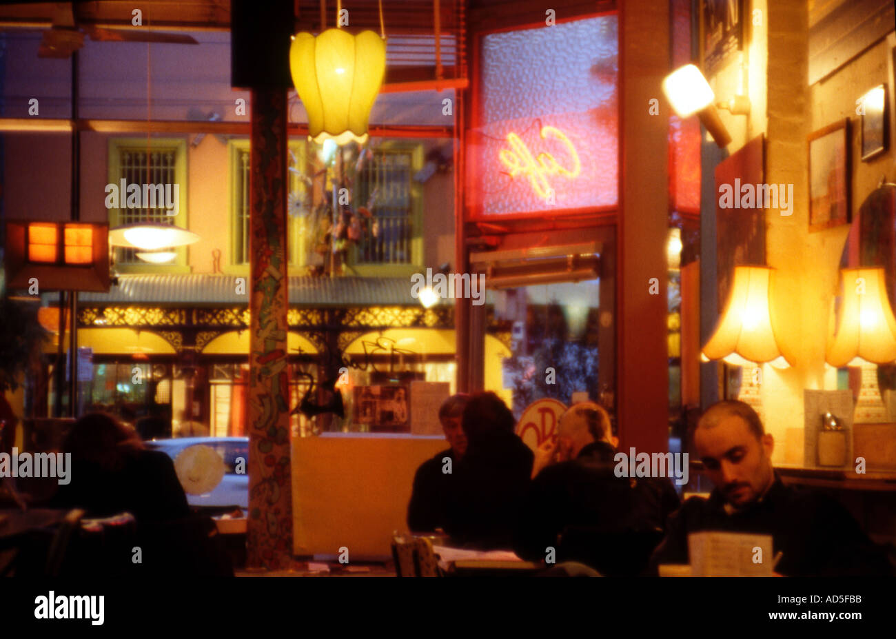 cosy Cafe Scene Melbourne Australia Stock Photo Alamy