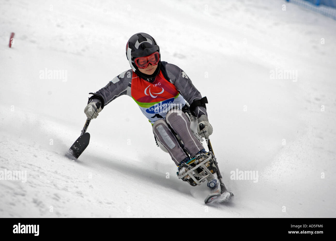 Yoshiko Tanaka of Japan on her first run in the Womens Alpine Skiing