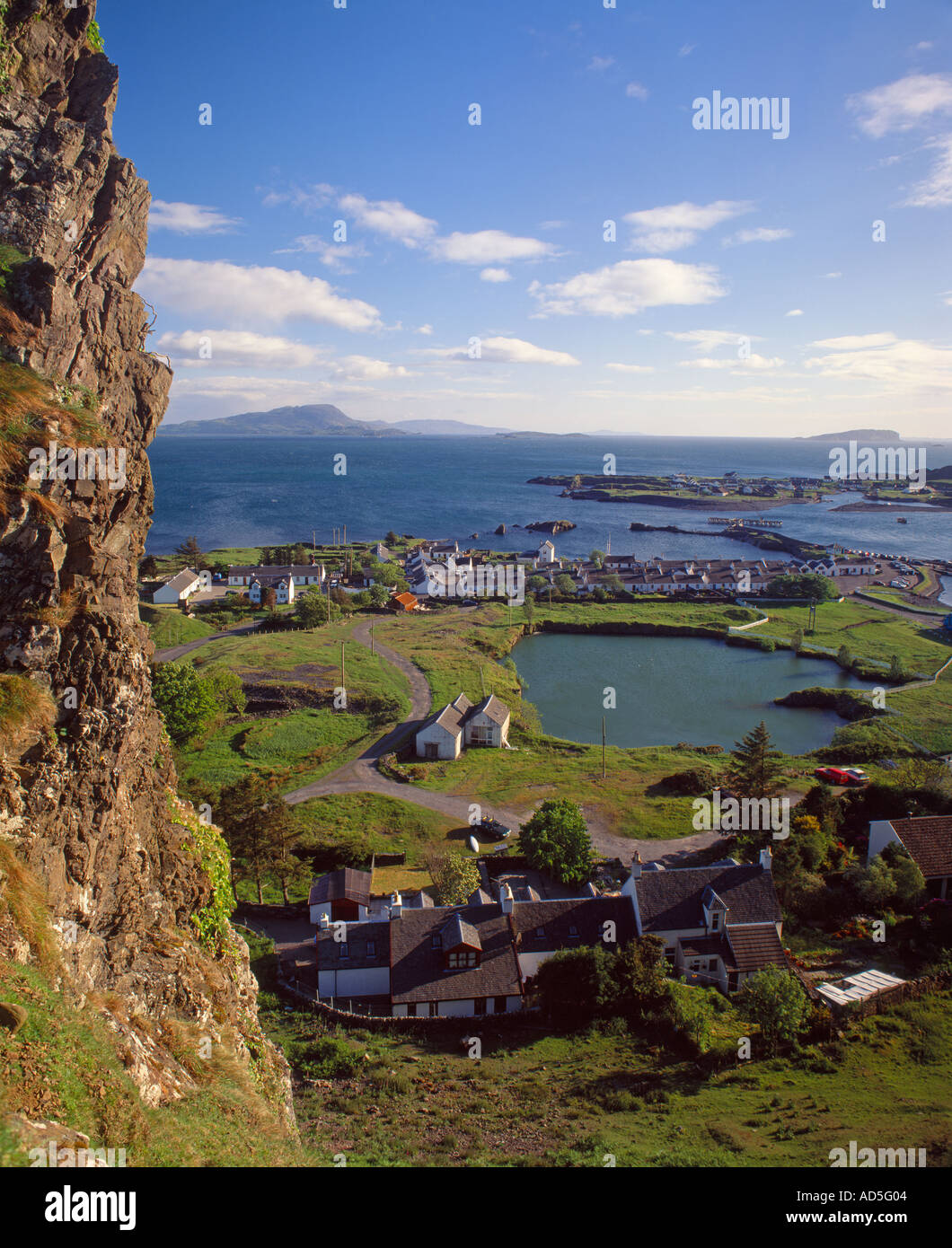 Ellanbeich, Seil Island, Argyll and Bute, Scotland, UK.  View towards Easdale Island. Stock Photo
