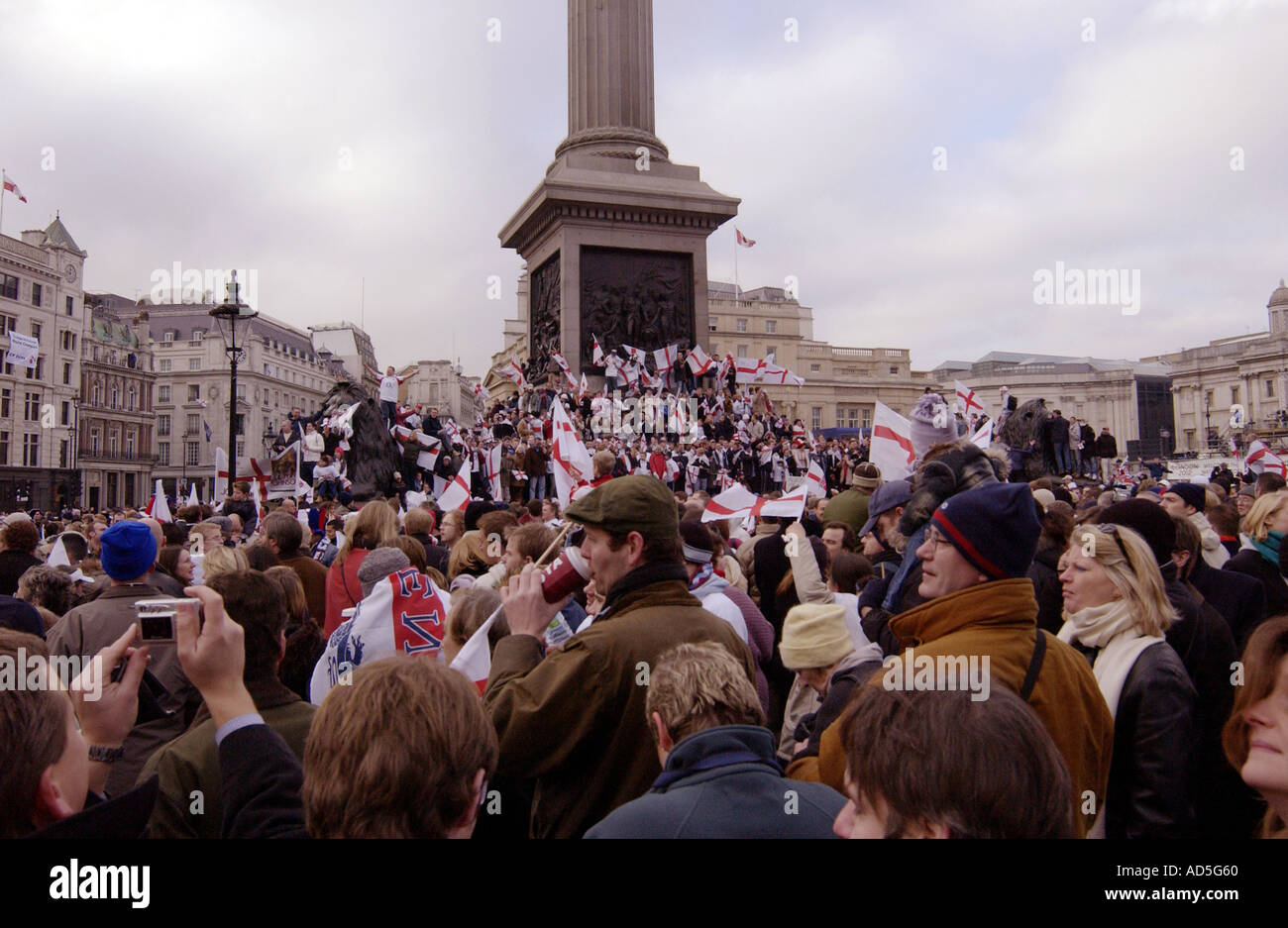 Rugby Parade 2003 Trafalgar Square London Stock Photo