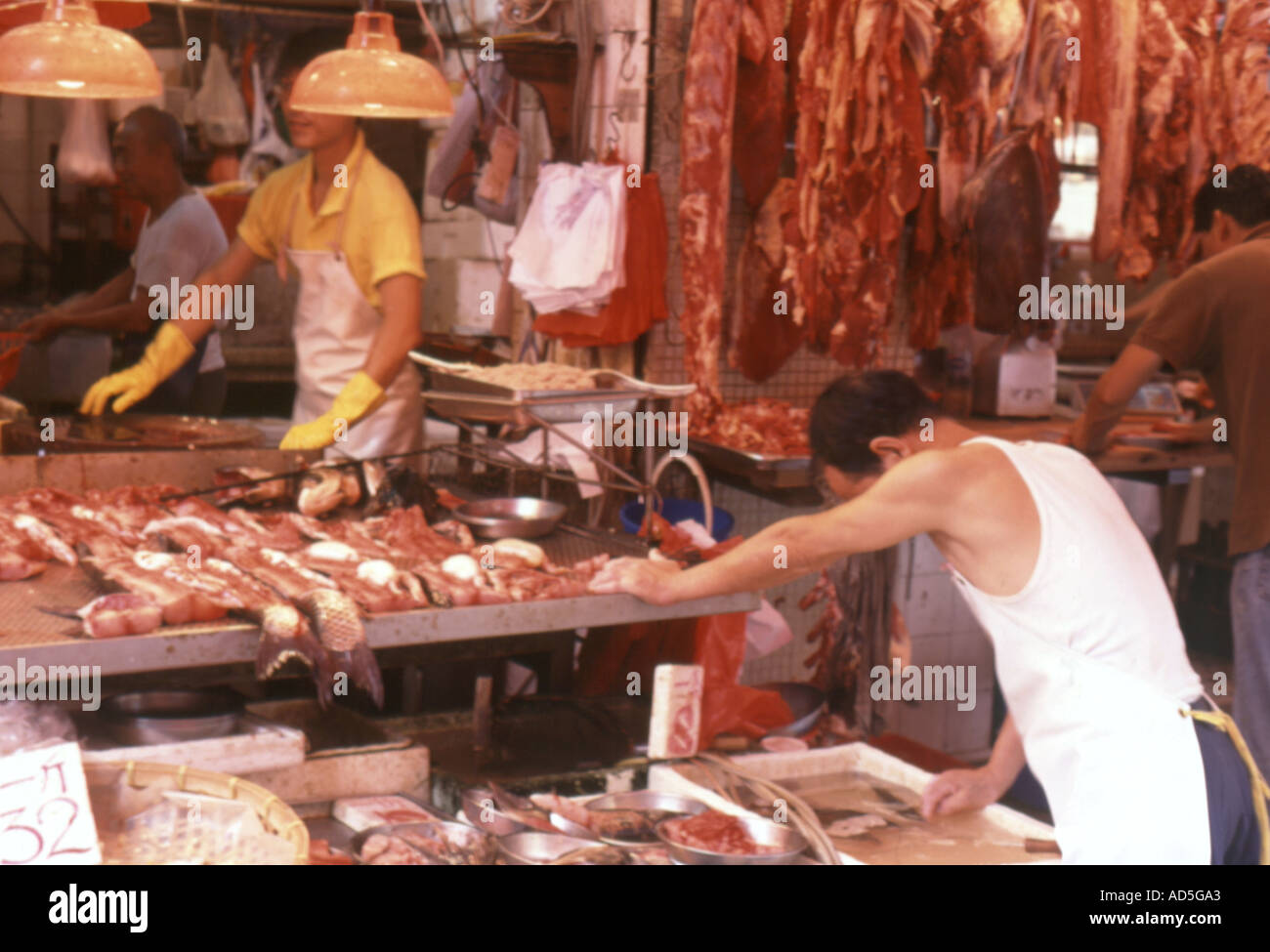 Meat market Hong Kong Stock Photo Alamy
