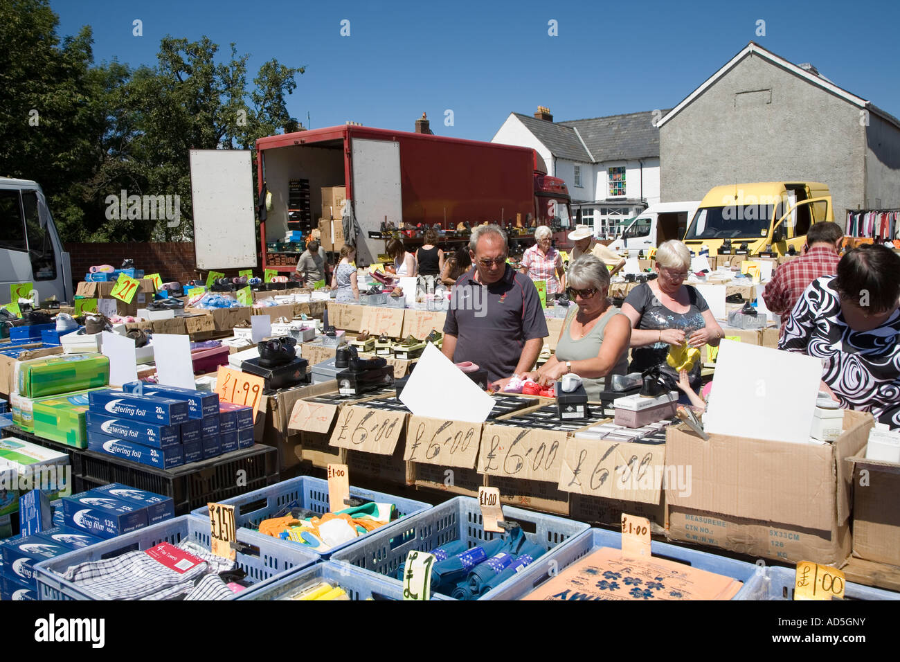 Outdoor market Abergavenny Wales UK Stock Photo Alamy
