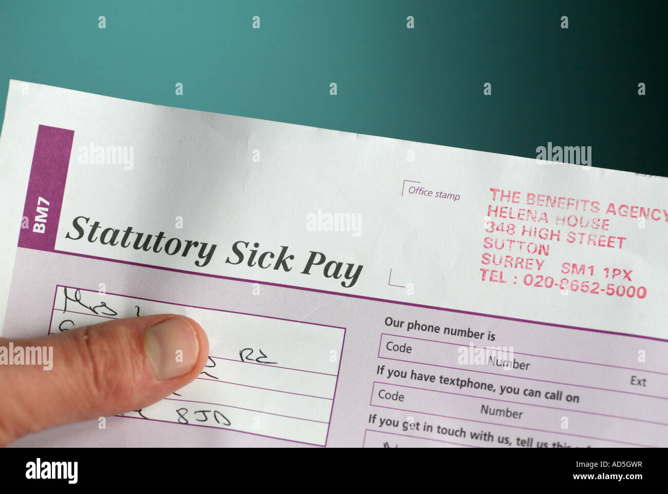 statutory sick pay Stock Photo Alamy