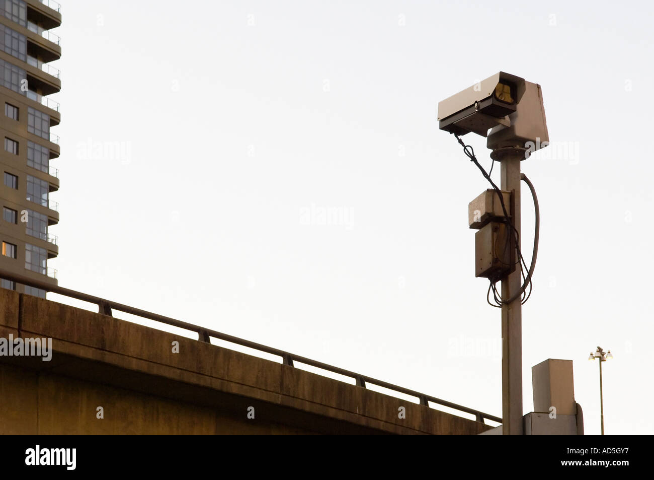 Security CCTV close circuit surveillance camera up hight over an