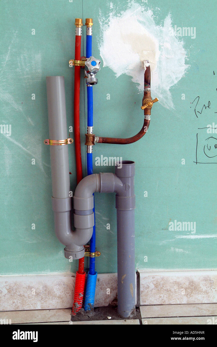 gas and water pipes Stock Photo Alamy