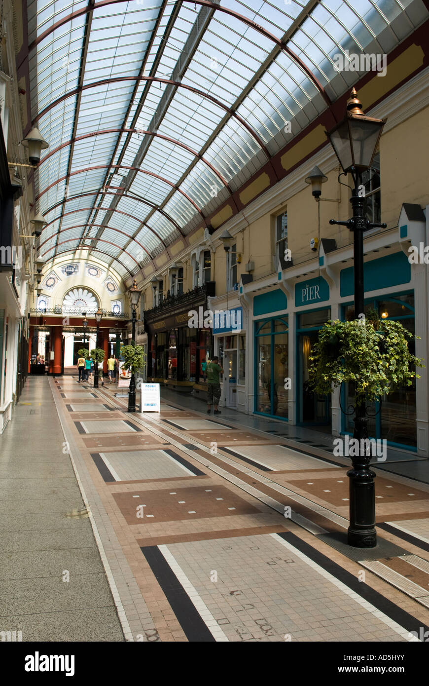 A Victorian shopping arcade in Bournemouth, Dorset, England, UK Stock