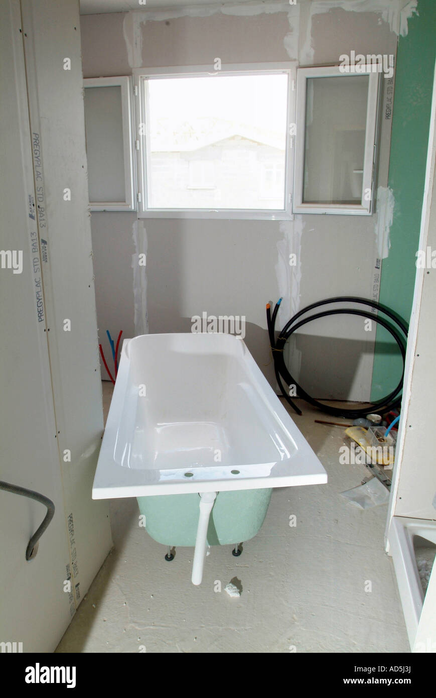 Bathroom under construction Stock Photo Alamy
