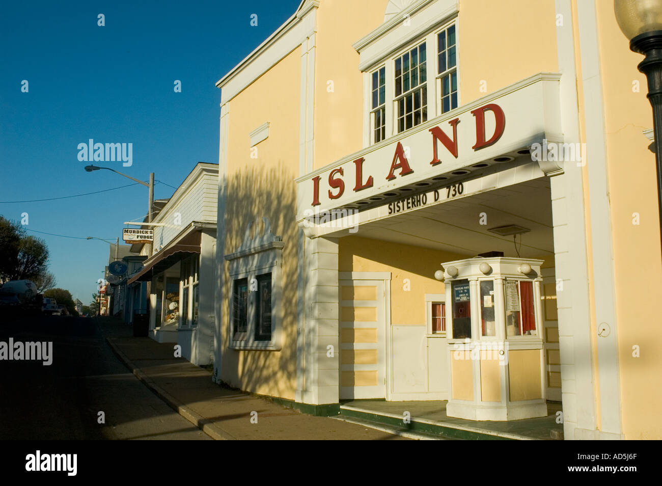 Island Theater Oak Bluffs Martha s Vineyard where the Movie Jaws was first Premiered Stock Photo