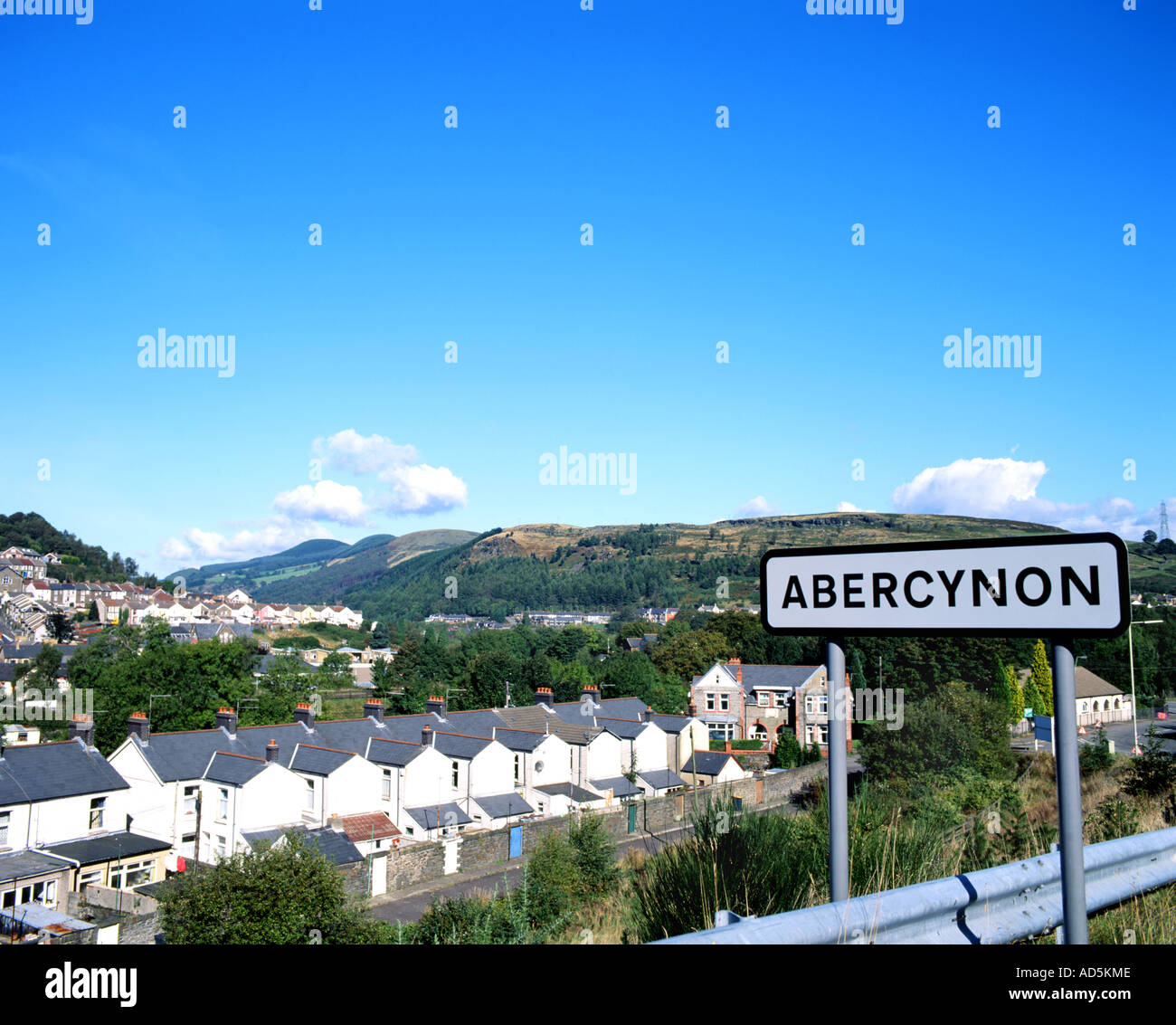 abercynon road sign near pontypridd south wales valleys Stock Photo Alamy