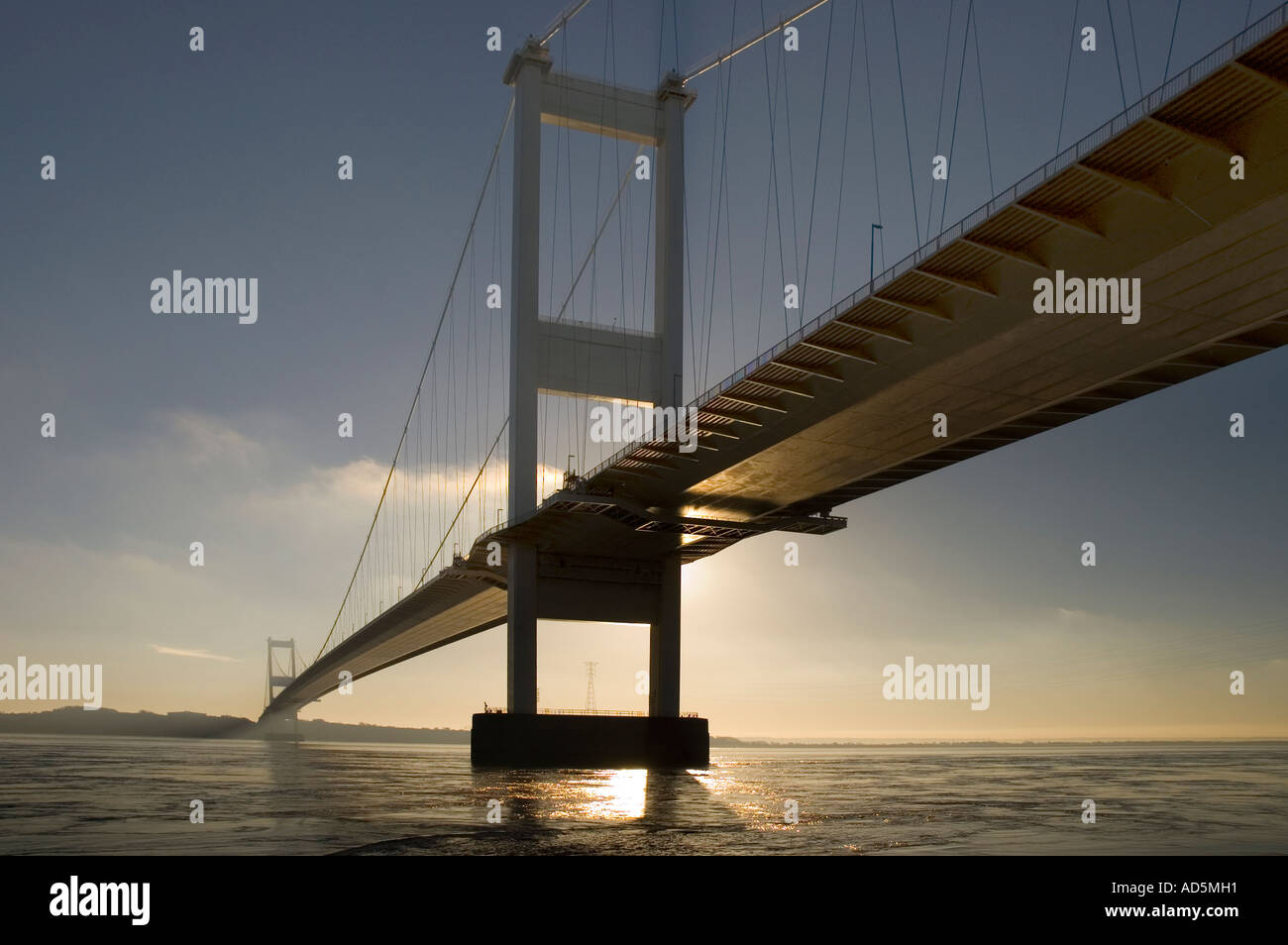 Severn Bridge from Beachley Wales Stock Photo Alamy
