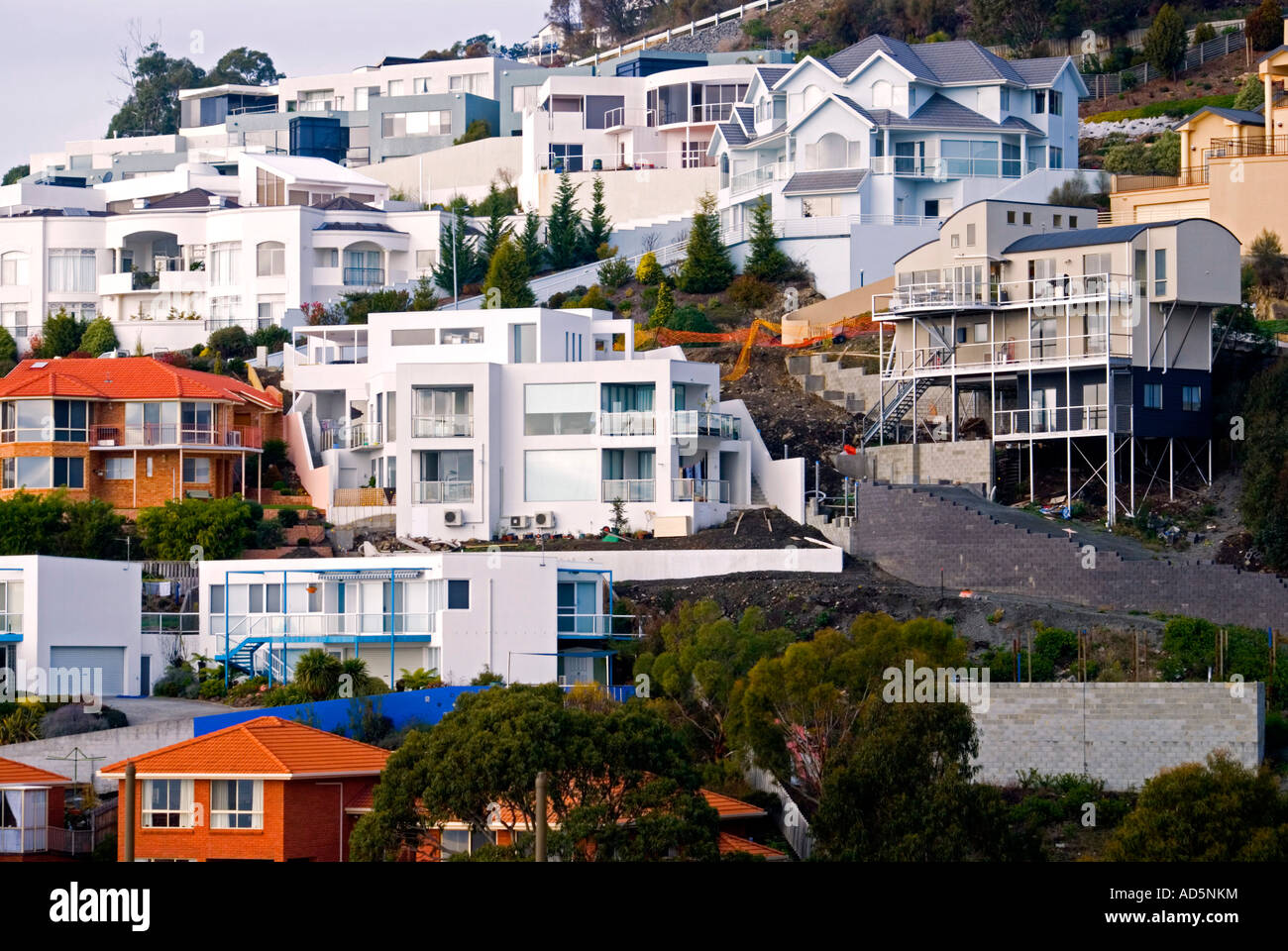 High density suburban housing Sandy Bay Hobart Tasmania Stock Photo Alamy