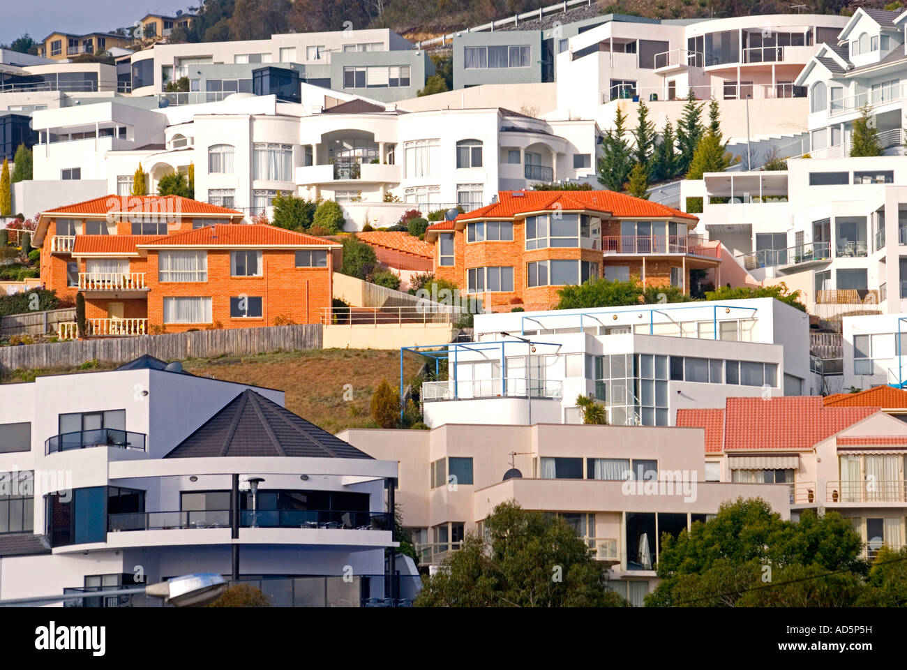 High density suburban housing Sandy Bay Hobart Tasmania Stock Photo - Alamy