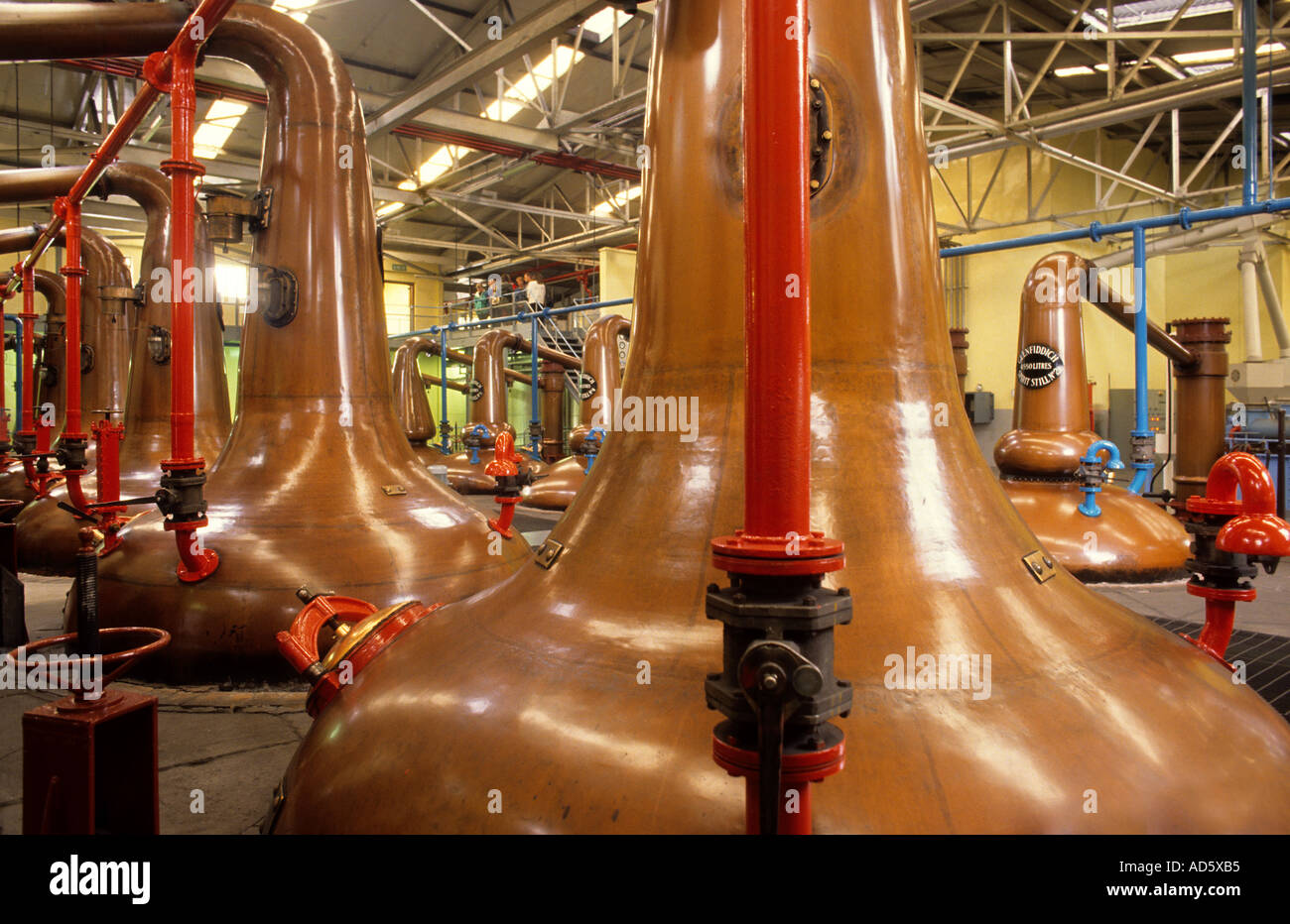 Scotland Whisky Distillery Stills Glennfiddich Stock Photo
