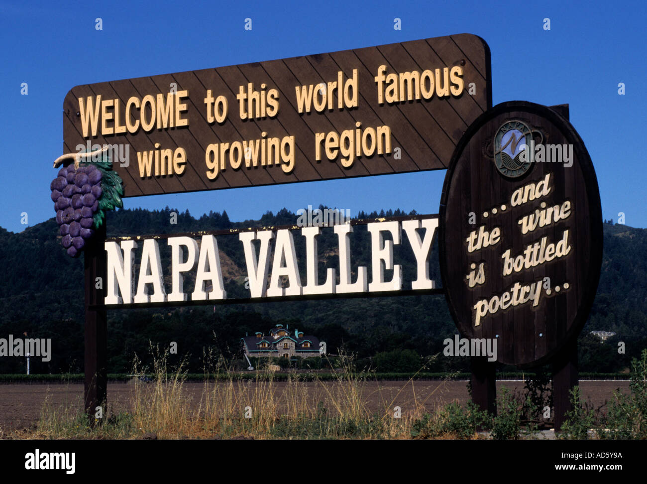 USA California Wine Vineyard Vintage Grapes Wine Estate United States Napa Valley Stock Photo