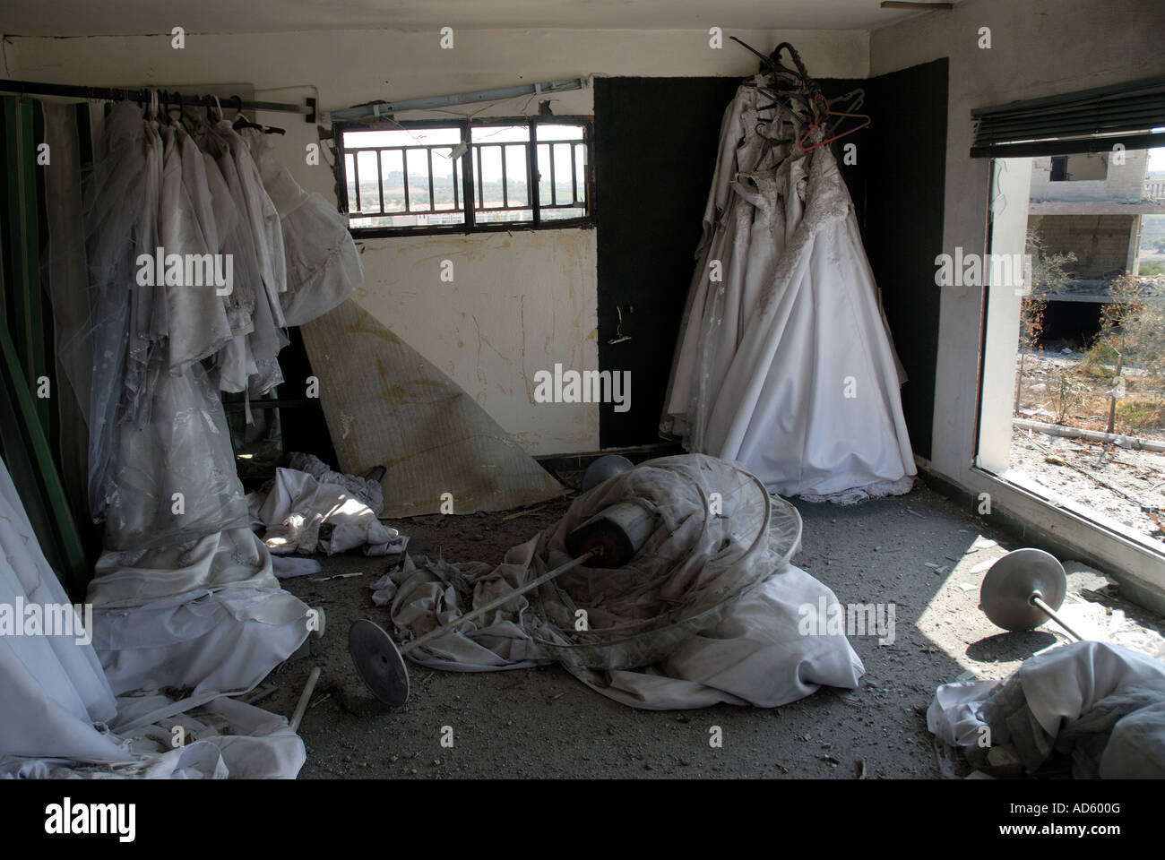 Qana South Lebanon Wedding dress shop destroyed by Israeli bombing