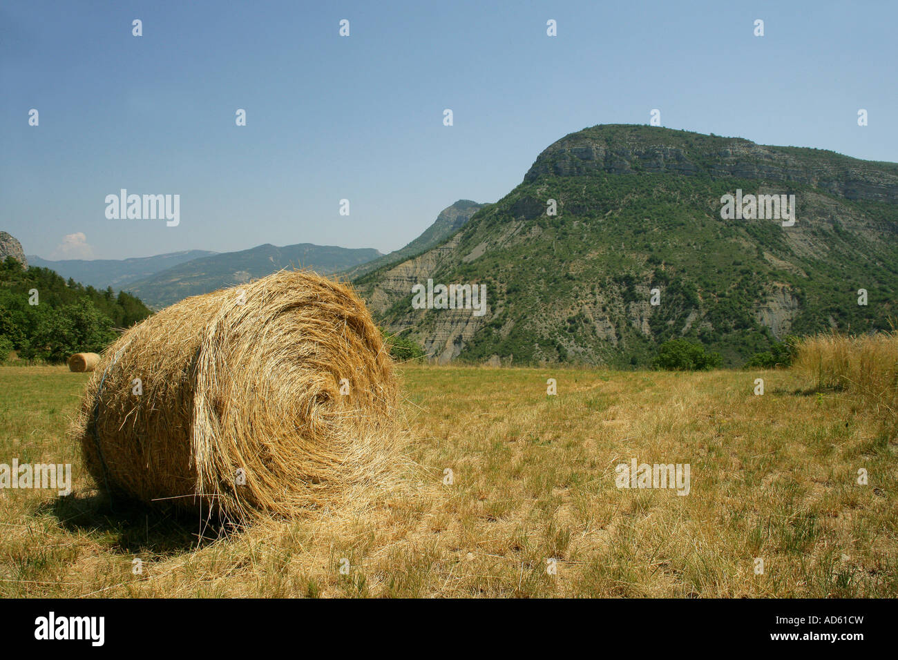 Landscape and hay rolls Stock Photo - Alamy