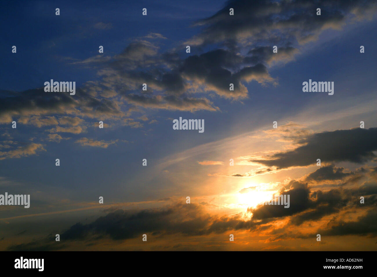 Cloudy sky and sunset Stock Photo - Alamy