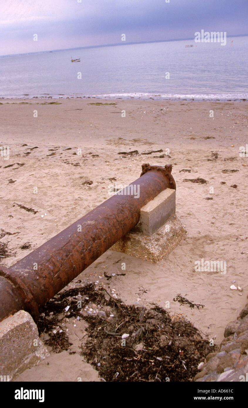Bembridge Isle of Wight Sewage Outlet pipe Outfall Stock Photo