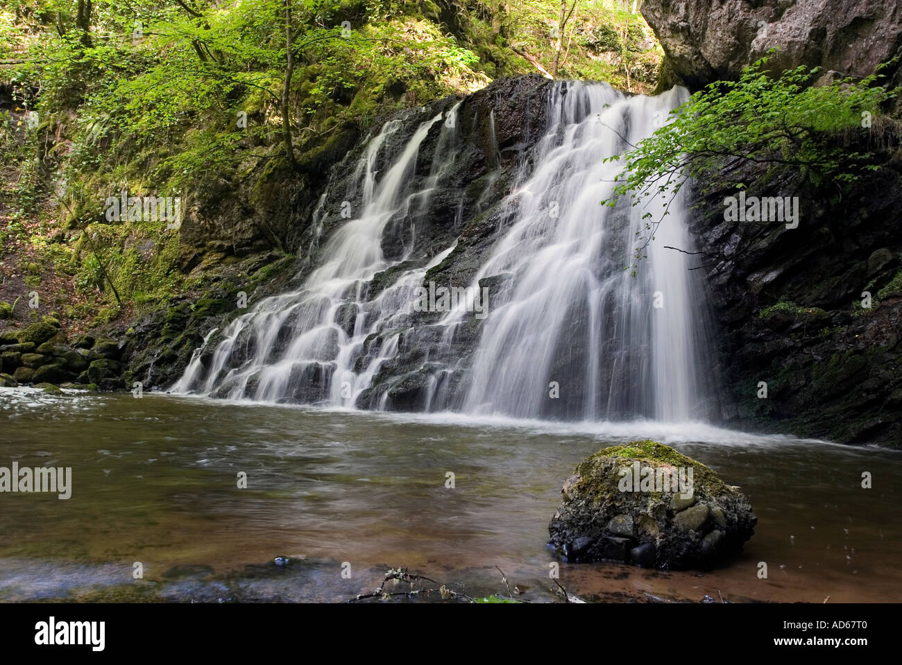 Photochromie Vintage 'Fairy Glen Waterfall, Penmaenmawr' - Circa 1897 - Format 17x22 Cm