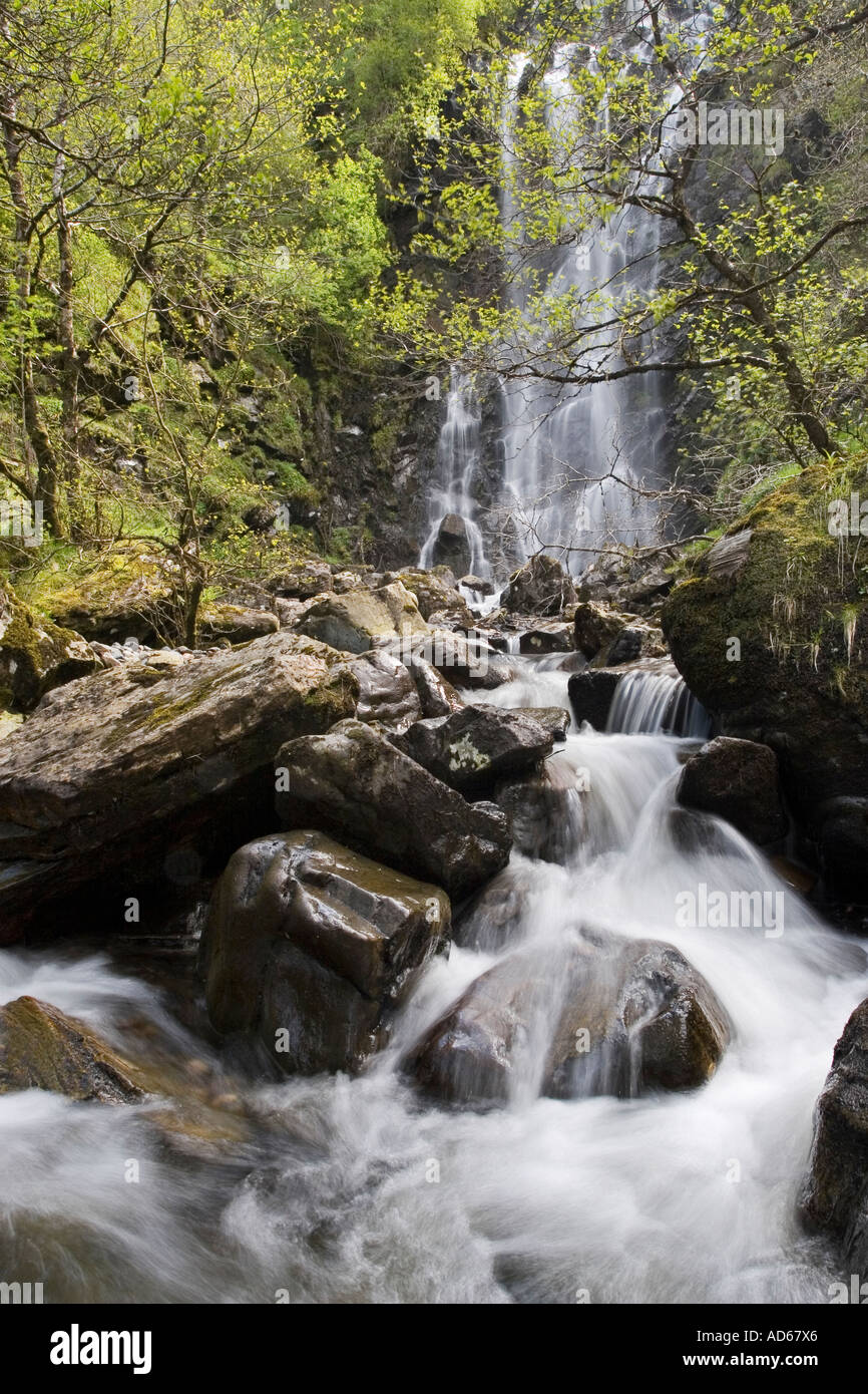 Large waterfall just outside the village of Glenelg in Scotland Stock Photo