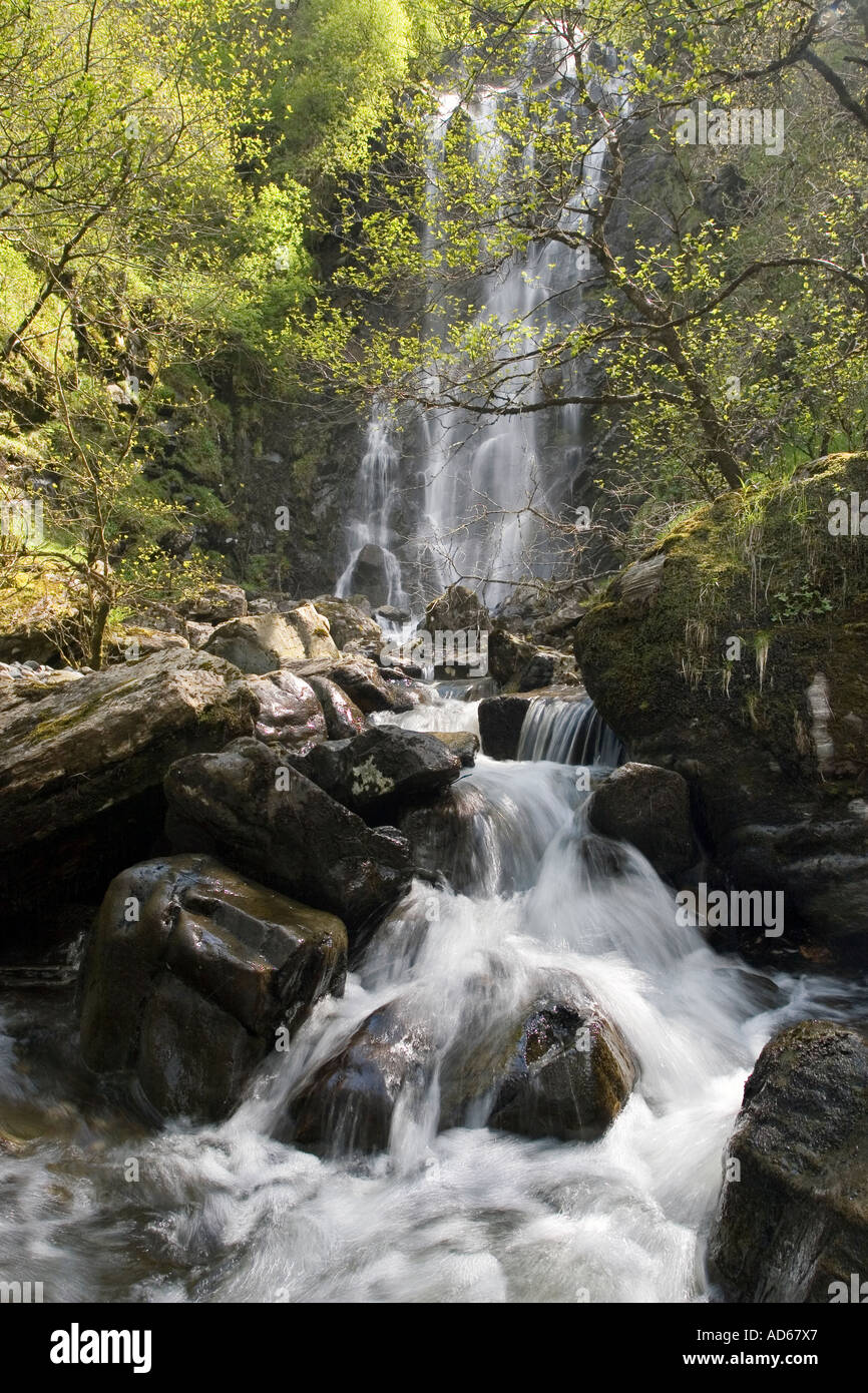 Large waterfall just outside the village of Glenelg in Scotland Stock Photo
