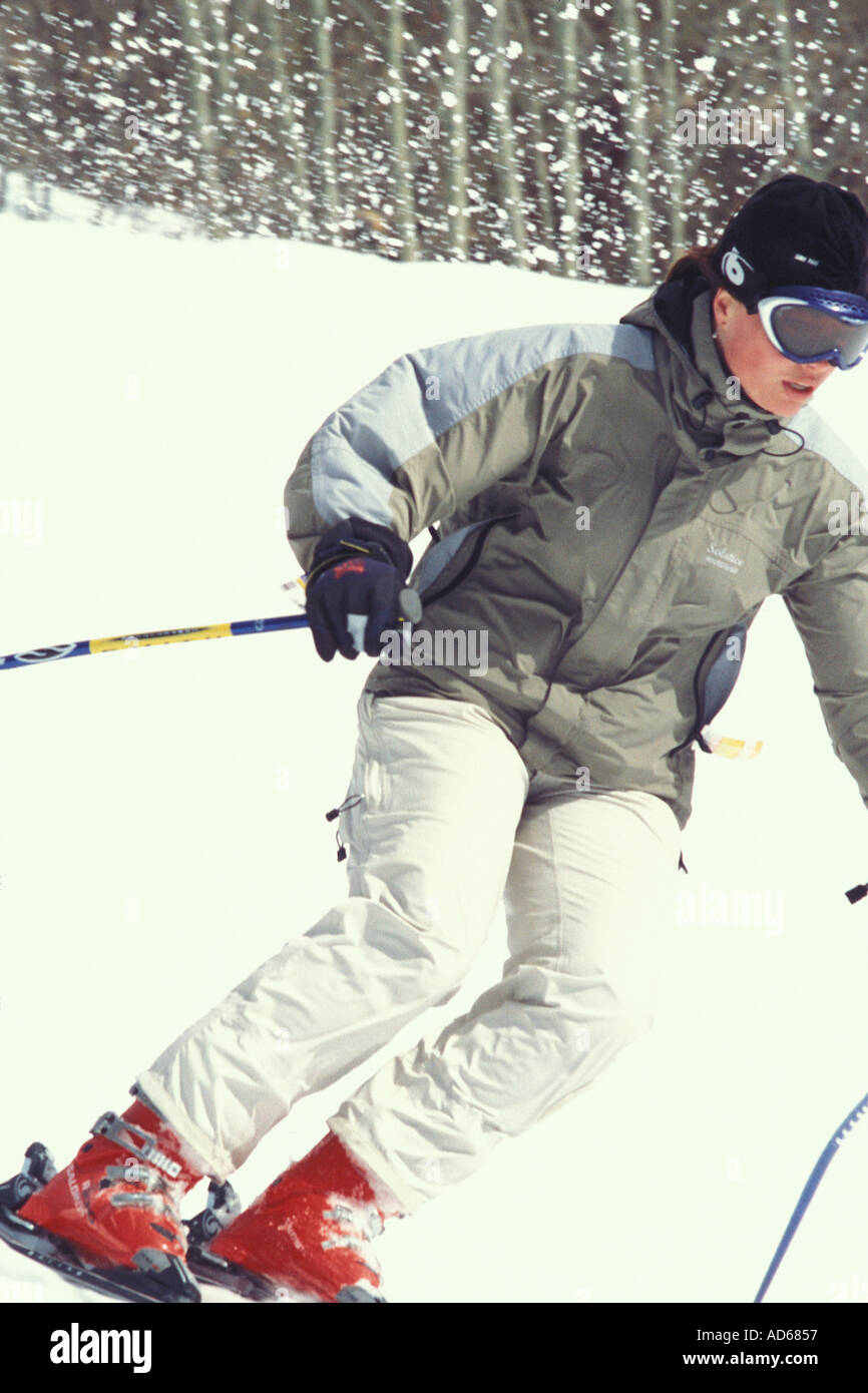 skier skieuse Alannah Gamblin Sun Peaks BC Stock Photo